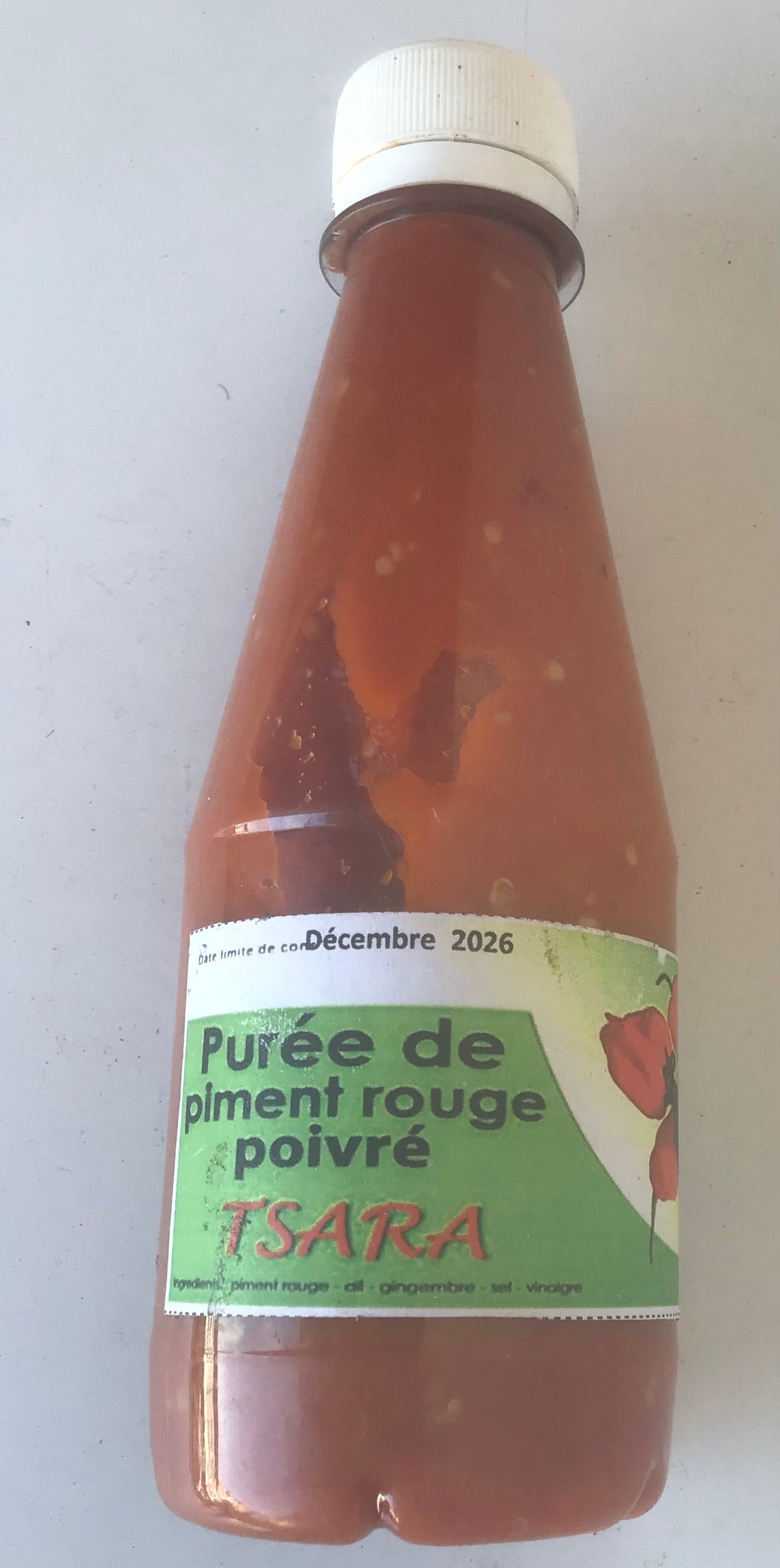 Purée de piment vert et purée de piment rouge poivrée Marque TSARA