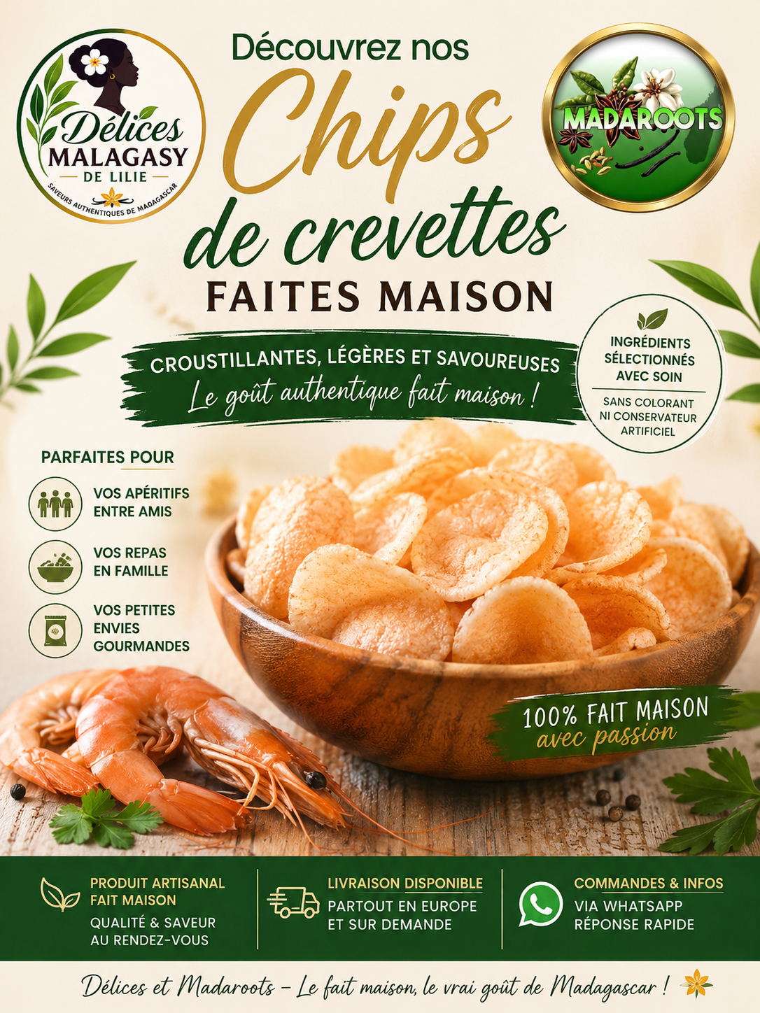 CHIPS DE CREVETTES ou CRACKERS DE CREVETTES FAITES MAISON