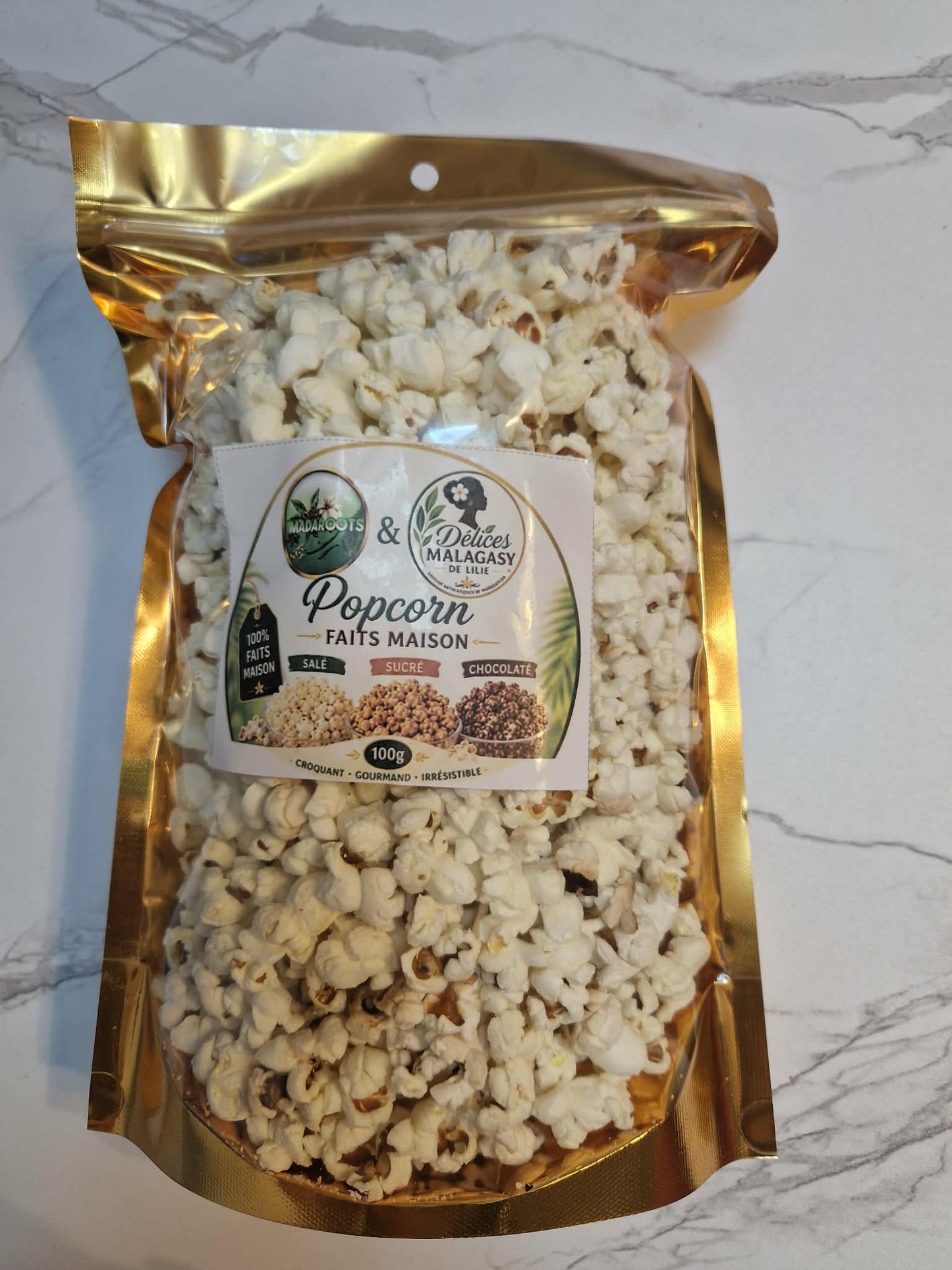 POPCORNE FAIT MAISON : SALE -SUCRE -CHOCOLATE
