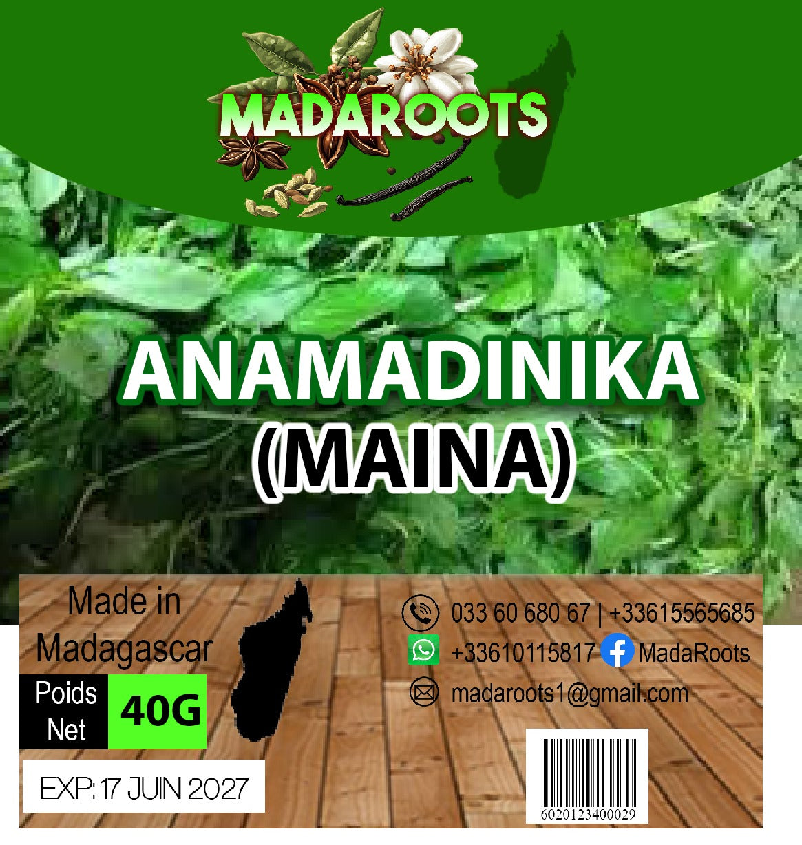Anamandinika maina - Petites Brèdes sauvages Séchées de Madagascar