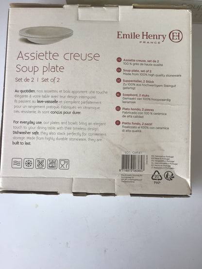 Ein Set mit zwei tiefen Tellern - Suppenteller-Set 2-teilig / Set mit 2 Stück Marke Emile Henri