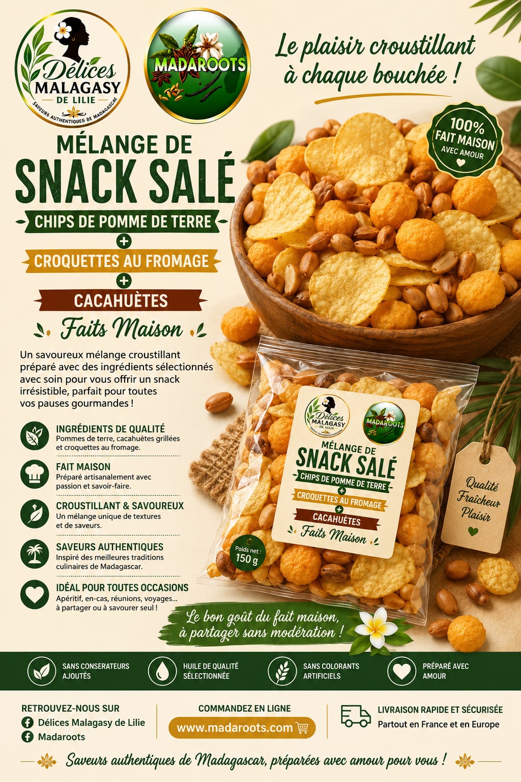 Mélange de snack salé fait Maison