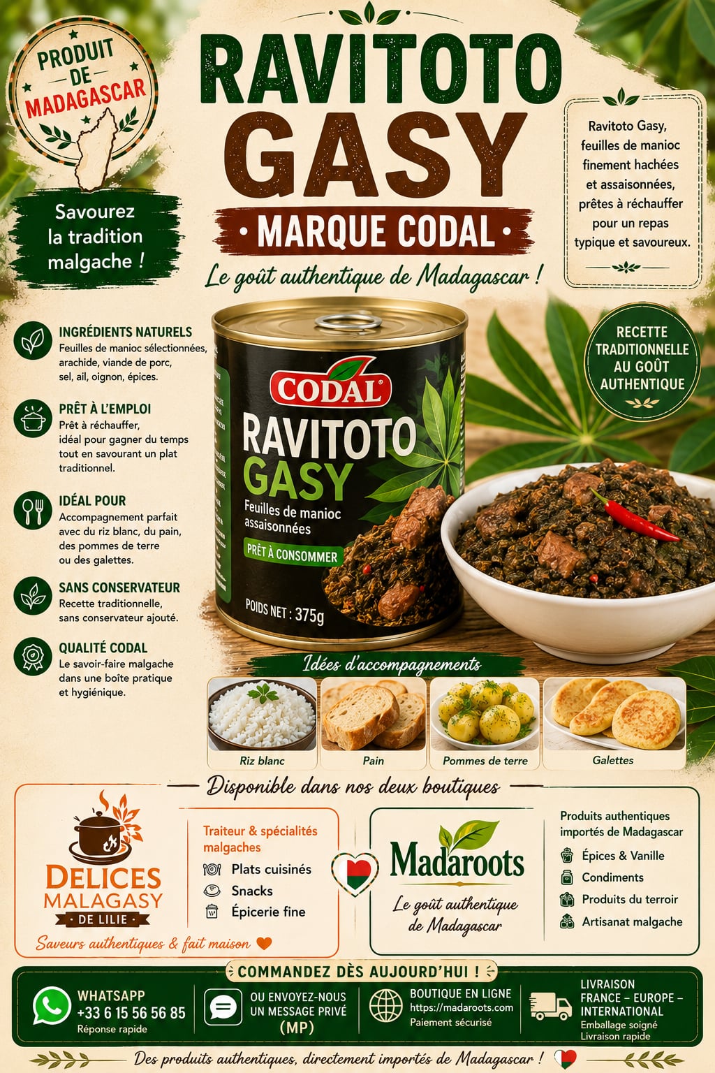 Ravitoto Marque CODAL de Madagascar