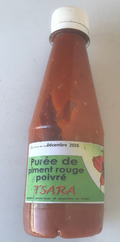 Purée de piment vert et purée de piment rouge poivrée Marque TSARA