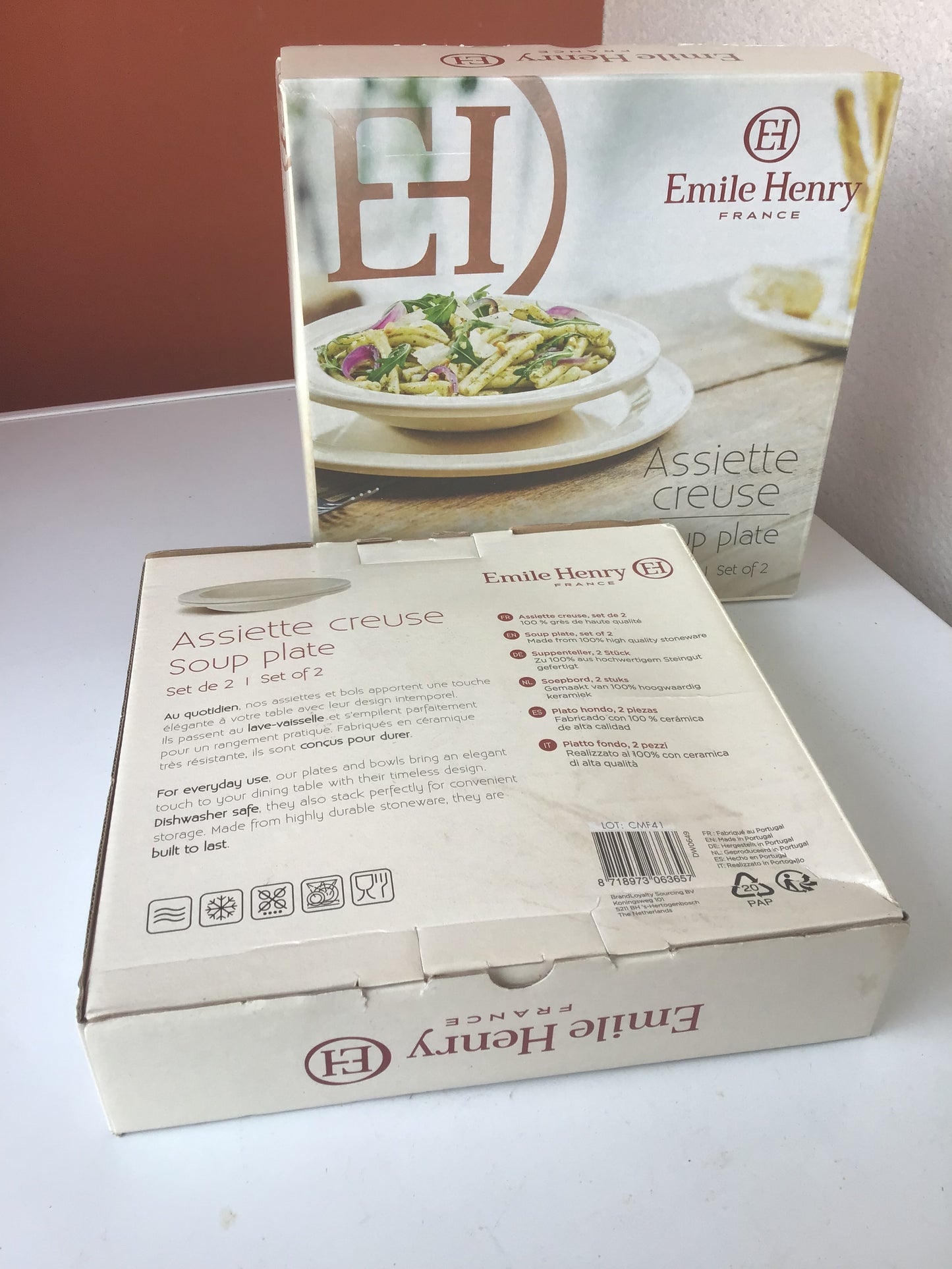 Ein Set mit zwei tiefen Tellern - Suppenteller-Set 2-teilig / Set mit 2 Stück Marke Emile Henri