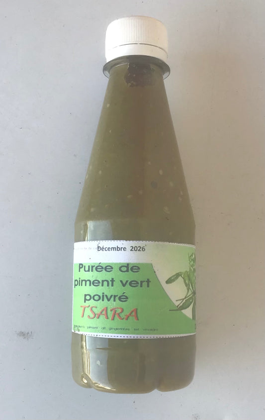 Purée de piment vert et purée de piment rouge poivrée Marque TSARA